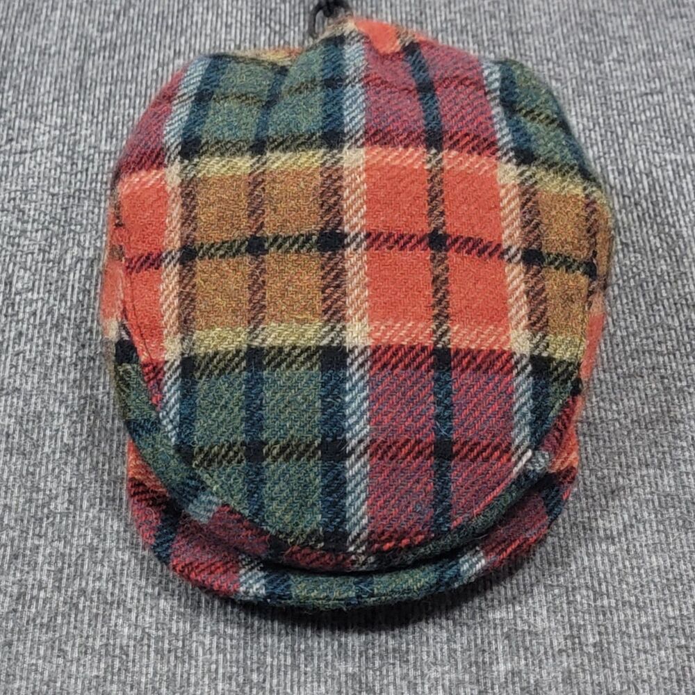 Mizen Head Peak Newsboy Cap Mens M Multicolor Plaid 100% Wool Irish Tweed Hat